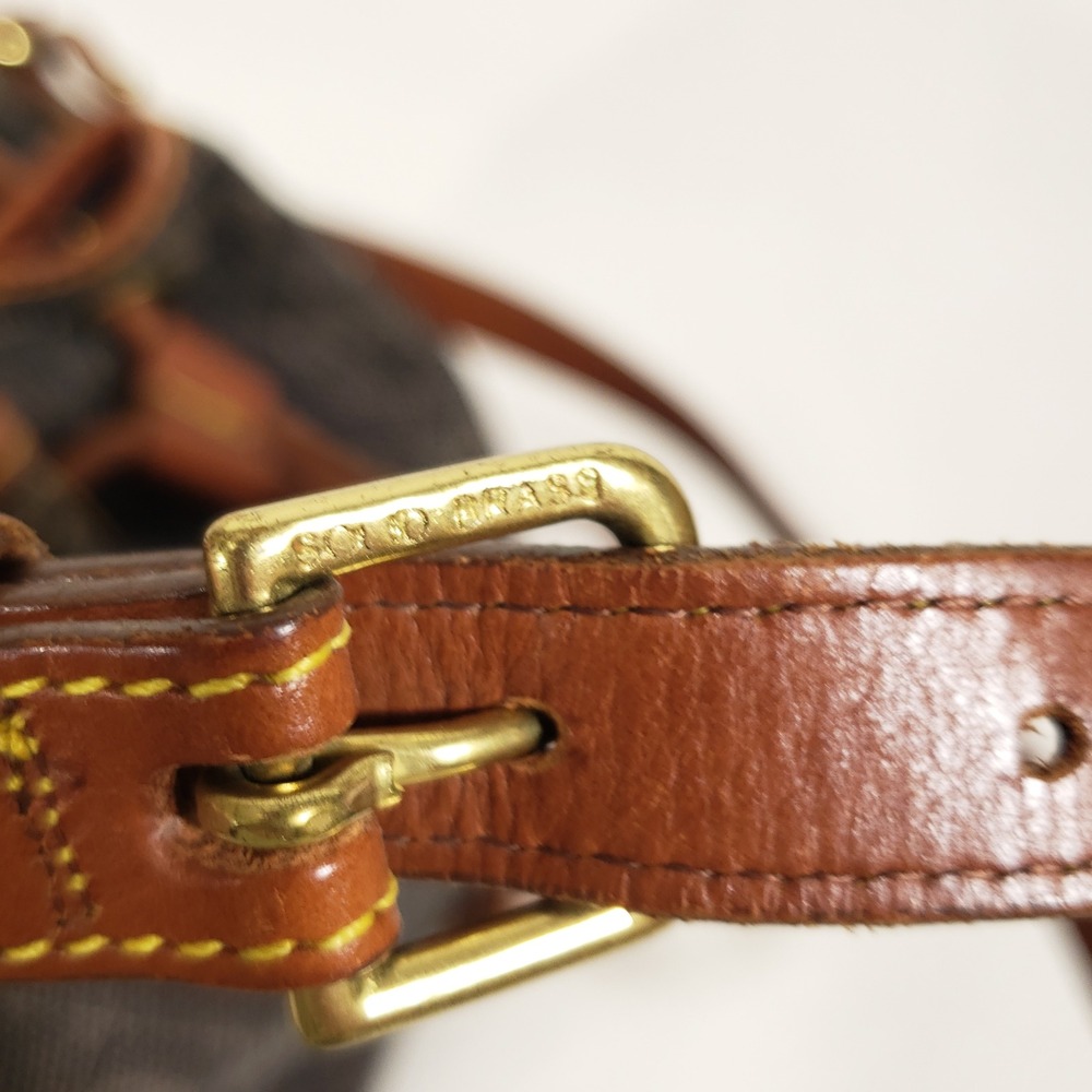 Dooney and Bourke Bucket Bag Medium Black Tan Monogram Vintage Crossbody USA - Picture 8 of 14
